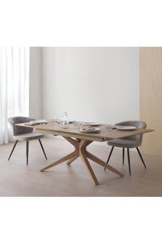 Mesa de refeição extensível em carvalho e freixo - 160/200 x 77 x 90 cm
