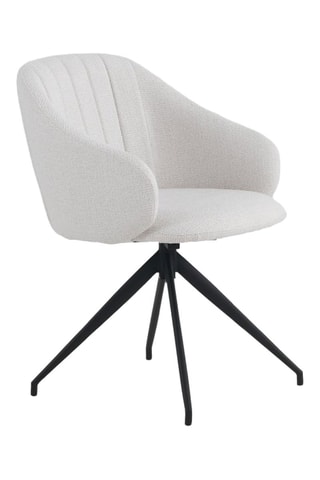 4 cadeirões giratórios - Cru - Tecido chenille