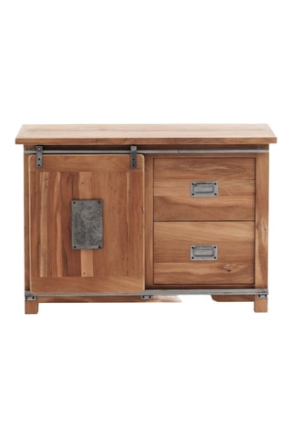 Cómoda 2 gavetas em madeira de acácia - 115 x 81 x 40 cm