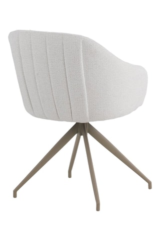 4 cadeirões giratórios - Cru - Tecido chenille