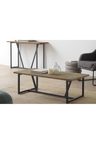 Mesa de centro - Natural e preto