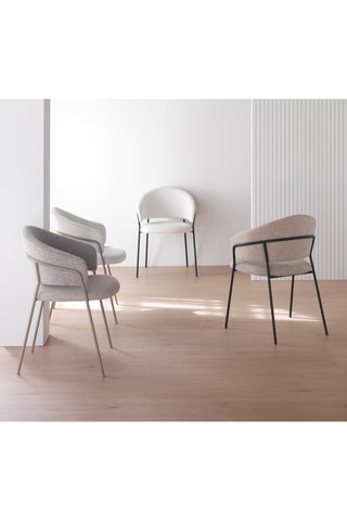 4 cadeirões - Cru - Tecido chenille