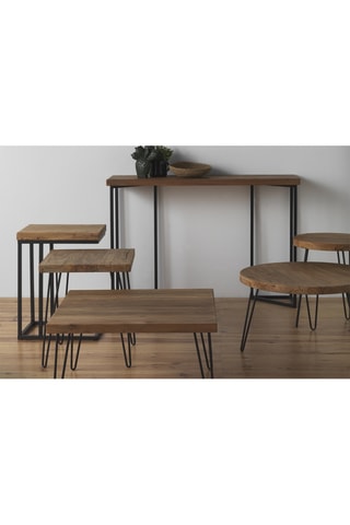 Table d'appoint en bois d'orme - Naturel et noir