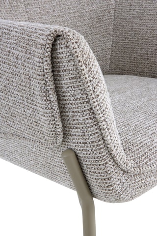 4 cadeirões - Castanho -­ Tecido chenille