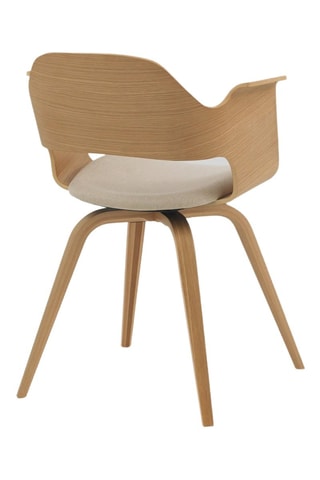 4 cadeirões - Imitação de madeira e bege