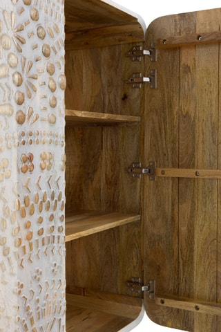 Buffet en bois massif de manguier - 120 x 100 x 38 cm