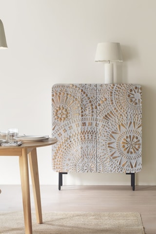 Buffet en bois massif de manguier - 120 x 100 x 38 cm