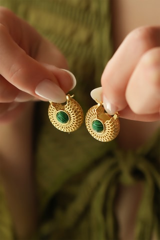 Oorbellen - Malachieten