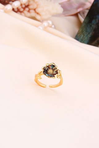 Ring - doublé geelgoud en parelmoer