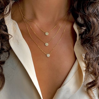 Collier - Laiton doré & zirconium