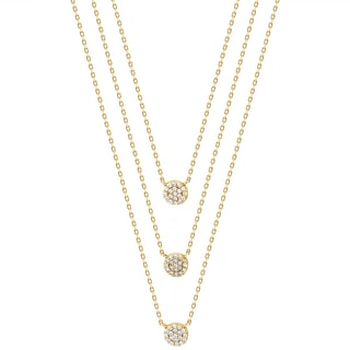 Collier - Laiton doré & zirconium