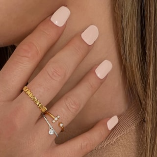 Bague - Laiton doré & zirconium