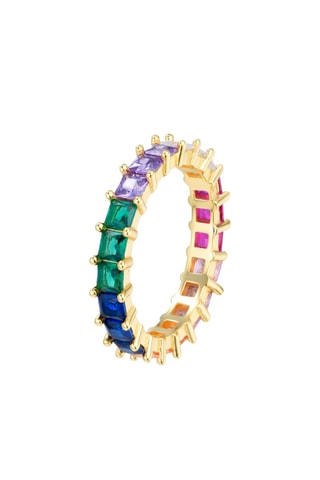 Bague - Bleu, vert et rose