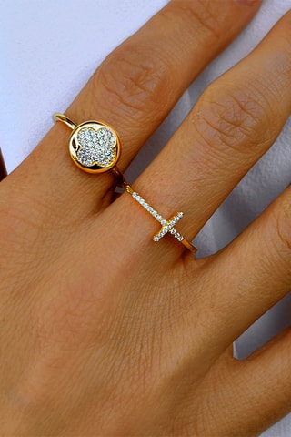 Bague dorée à l'or fin jaune