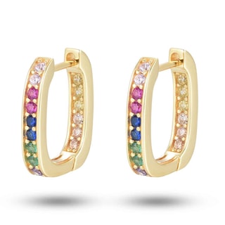 Boucles d'oreilles - Laiton doré & pierres précieuses