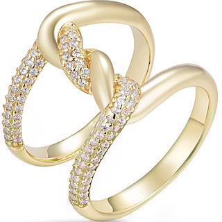 Bague - Laiton doré & zirconium