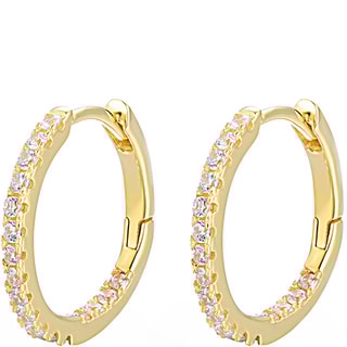 Boucles d'oreilles - Laiton doré & oxyde de zirconium