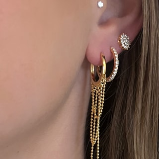 Boucles d'oreilles - Laiton doré & oxyde de zirconium