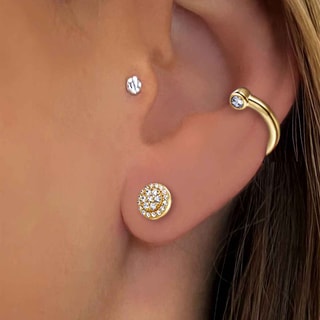 Boucles d'oreilles - Laiton doré & oxyde de zirconium