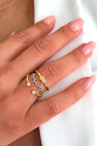 Bague dorée à l'or fin jaune