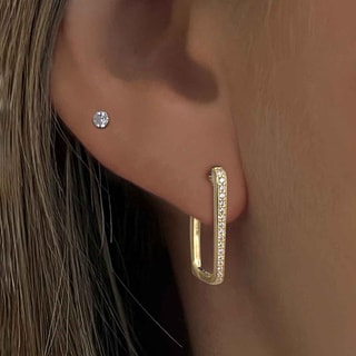 Boucles d'oreilles - Laiton doré & oxyde de zirconium