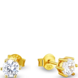 Boucles d'oreilles - Laiton doré & oxyde de zirconium