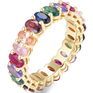 Bague - Laiton doré & pierres précieuses