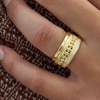 Bague - Laiton doré & oxyde de zirconium