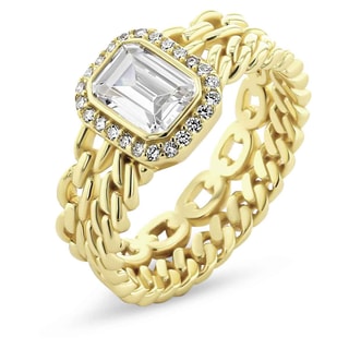 Bague - Laiton doré & oxyde de zirconium