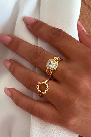 Bague dorée à l'or fin jaune