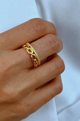 Bague dorée à l'or fin jaune