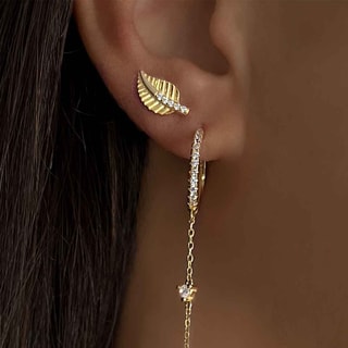 Boucles d'oreilles - Laiton doré & oxyde de zirconium