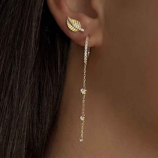 Boucles d'oreilles - Laiton doré & oxyde de zirconium