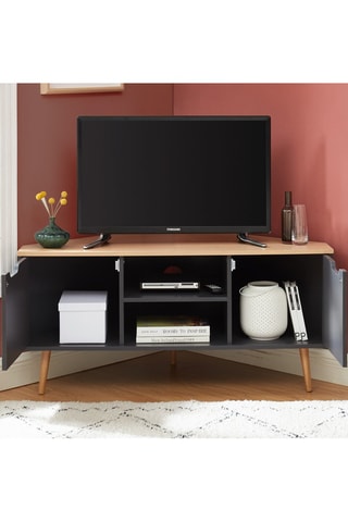 Meuble TV d'angle 2 portes Lyna - 115 x 55 x 53,5 cm