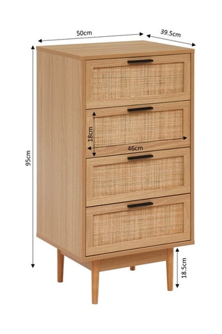 Chiffonnier 4 tiroirs Amana - Imitation bois