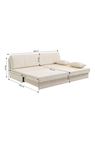 Banquette convertible Luma - Beige - 3 places - Revêtement en tissu