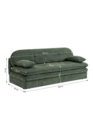 Banquette convertible Cila - Vert -- 3 places - Revêtement en tissu