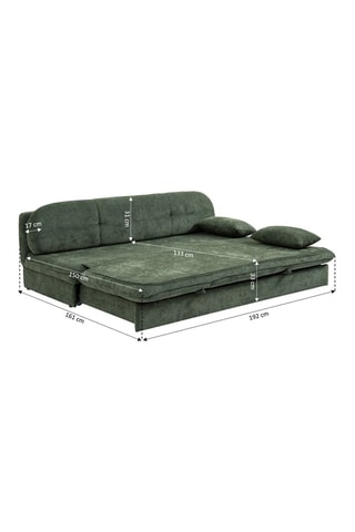 Banquette convertible Cila - Vert -- 3 places - Revêtement en tissu