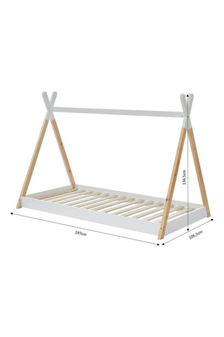 Lit enfant tipi Tiny - Blanc et naturel