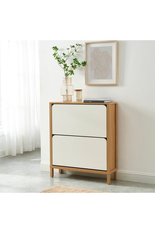 Meuble à chaussures 2 abattants Kilda - 80 x 23,5 x 92 cm