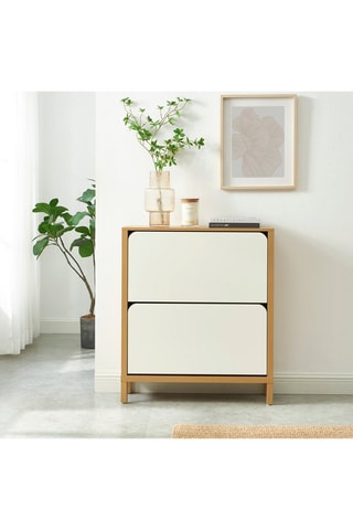 Meuble à chaussures 2 abattants Kilda - 80 x 23,5 x 92 cm