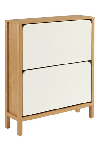 Meuble à chaussures 2 abattants Kilda - 80 x 23,5 x 92 cm