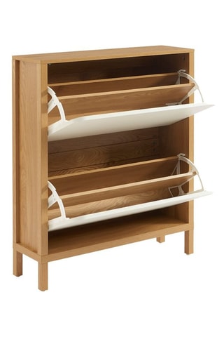 Meuble à chaussures 2 abattants Kilda - 80 x 23,5 x 92 cm