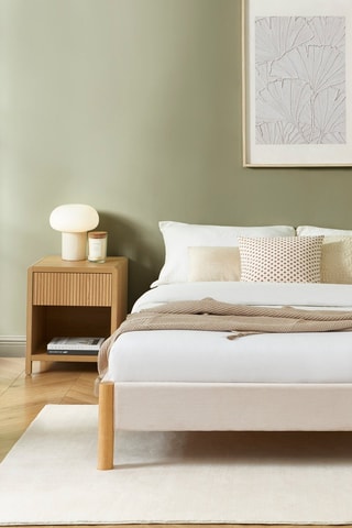 Lit avec sommier en bois d’eucalyptus et bois d’hévéa Bowi - Couchage 140 x 190 cm