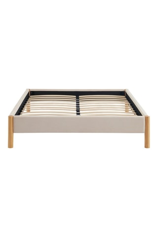 Lit avec sommier en bois d’eucalyptus et bois d’hévéa Bowi - Couchage 140 x 190 cm