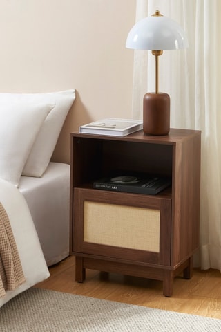 Table de chevet 1 porte en bois d’hévéa Haria - 40 x 60 x 29,5 cm