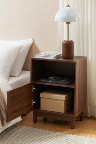 Table de chevet 1 porte en bois d’hévéa Haria - 40 x 60 x 29,5 cm