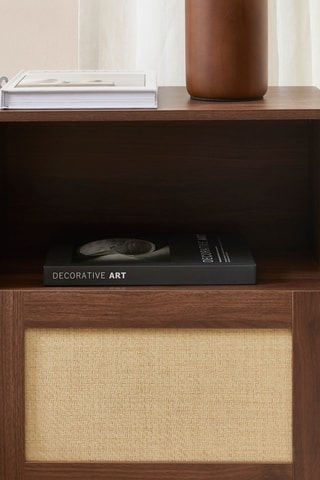 Table de chevet 1 porte en bois d’hévéa Haria - 40 x 60 x 29,5 cm