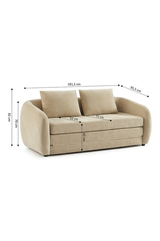 Canapé convertible Paz - Beige - 2   places - Revêtement en tissu chenille