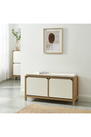 Meuble à chaussures 2 abattants Kilda - 100 x 35 x 50 cm